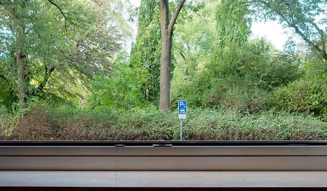 Blick aus dem Center Space in den Stadtgarten